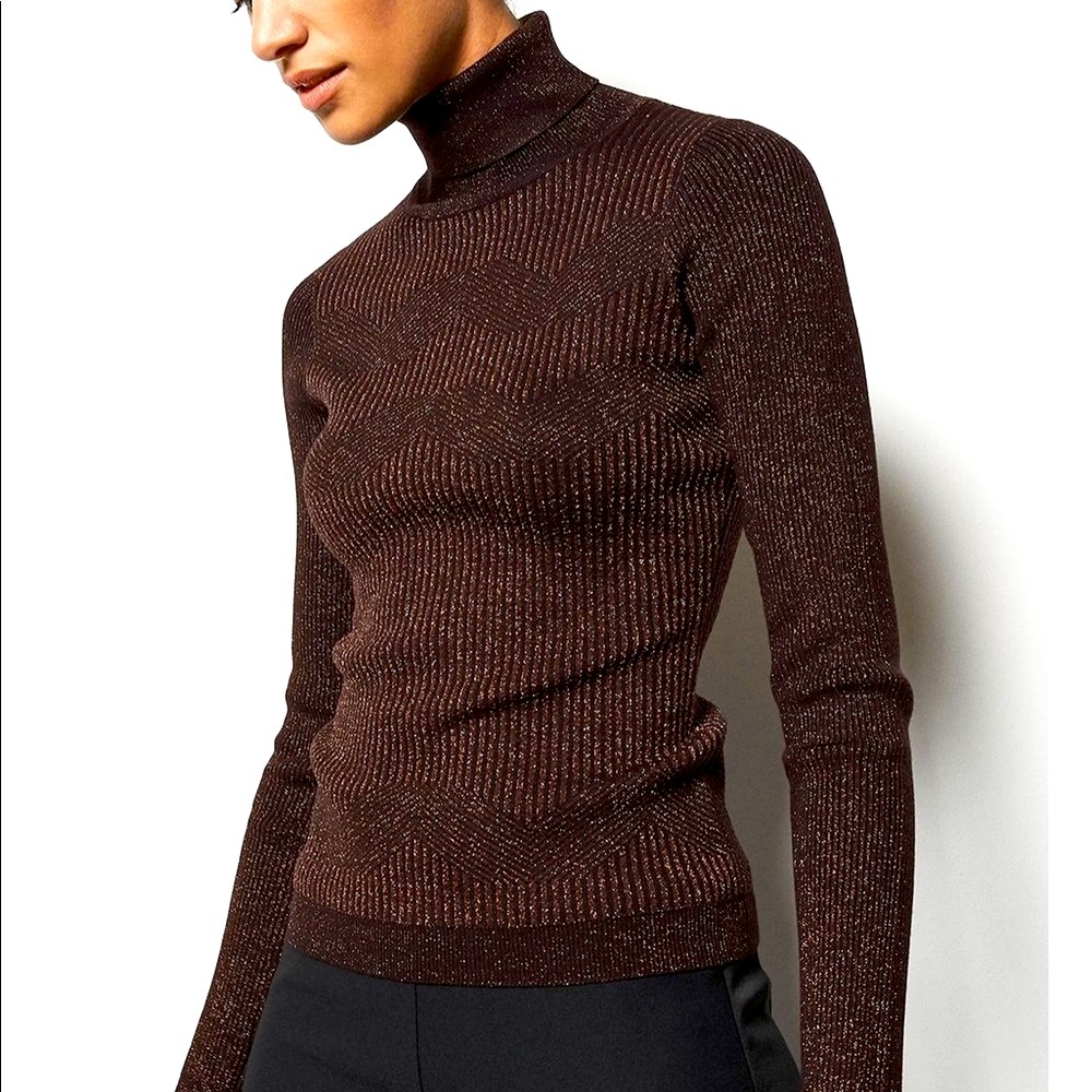 Tory Burch turtleneck is elevated with all-over glitter Size XS